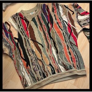 Vintage Coogi 3D Multi-Color Textured Knit Sweater